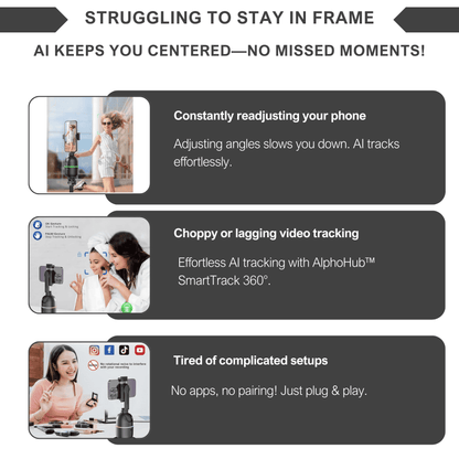 Alpohub™ Smart 360° Auto Face Tracking Tripod